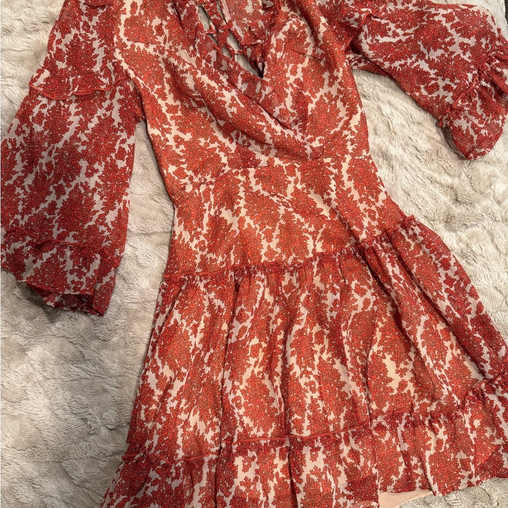 Selfie Leslie Red Patterned Women's Dress